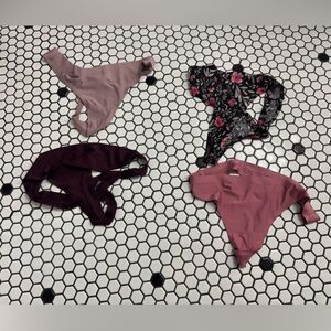 Amazon brand Set of Four Thongs in Pink and Purple size XS